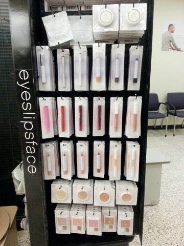 e.l.f. Display in Hy-Vee. The Essential Flawless Eyeshadow (not shown) is on the top row.